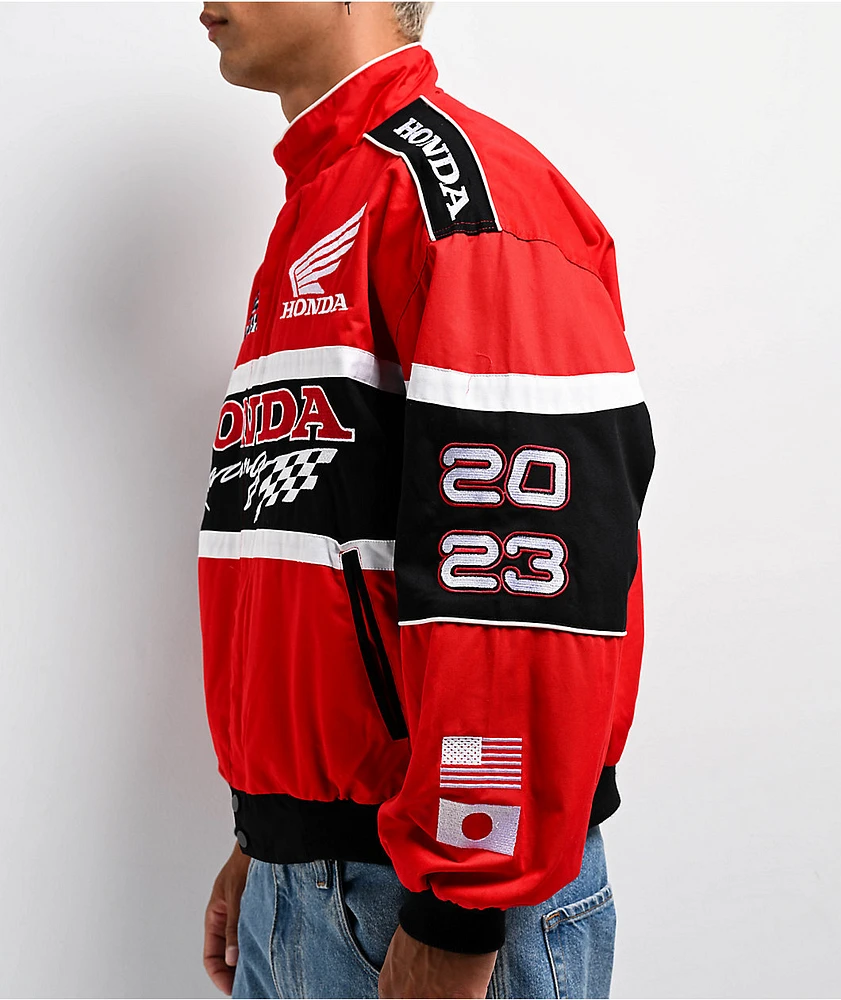 Honda Racingジャケット 赤黒白 Retro JDM Japan Honda Racing Staff Winter Batting Jumper