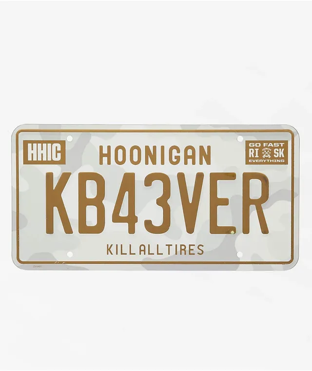 Hoonigan KB43VER Snow Camo License Plate | Arden Fair