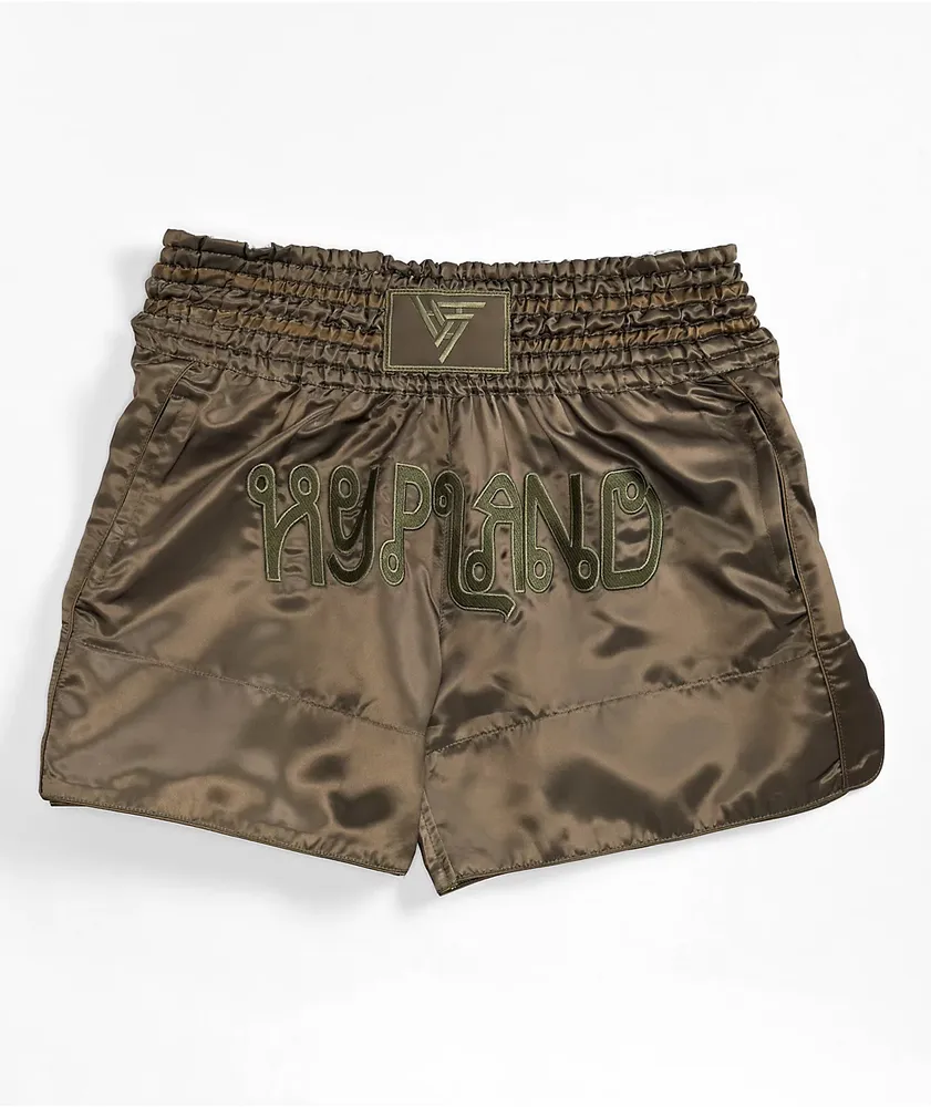 Hypland Olive Green Muay Thai Shorts | Arden Fair