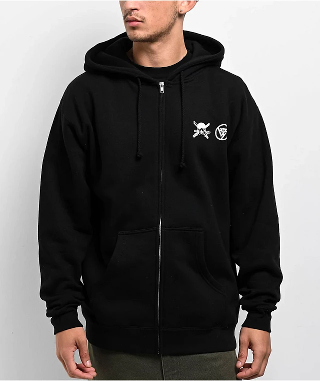 Hypland x One Piece Zoro Flame Black Zip Hoodie | Mission Valley