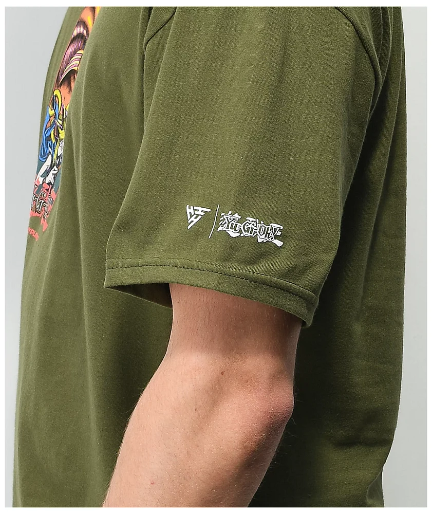 Hypland x Yu-Gi-Oh Exodia Olive T-Shirt | MainPlace Mall