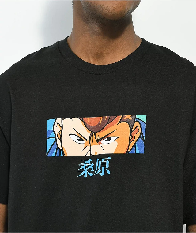 Hypland x Yu Yu Hakusho Heie Eyes Black Rhinestone T-Shirt