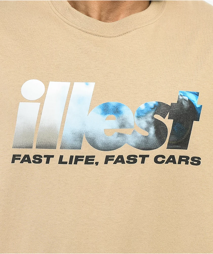 Illest Fast Life Tan T-Shirt | MainPlace Mall