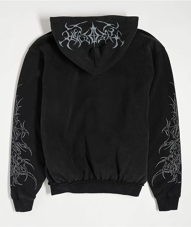 Insomnia Visuals Cathedral Black Wash Zip Hoodie | Arden Fair