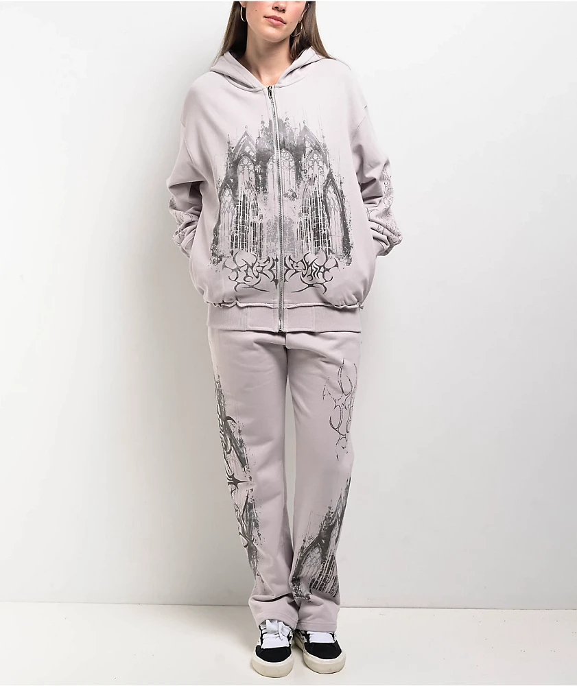 Insomnia Visuals Cathedral Grey Zip Hoodie at CoolSprings Galleria