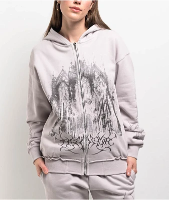 Zine Zippin Grey Zip Hoodie | MainPlace Mall