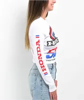 JT Racing x Honda Finish Line White Long Sleeve Crop T-Shirt at