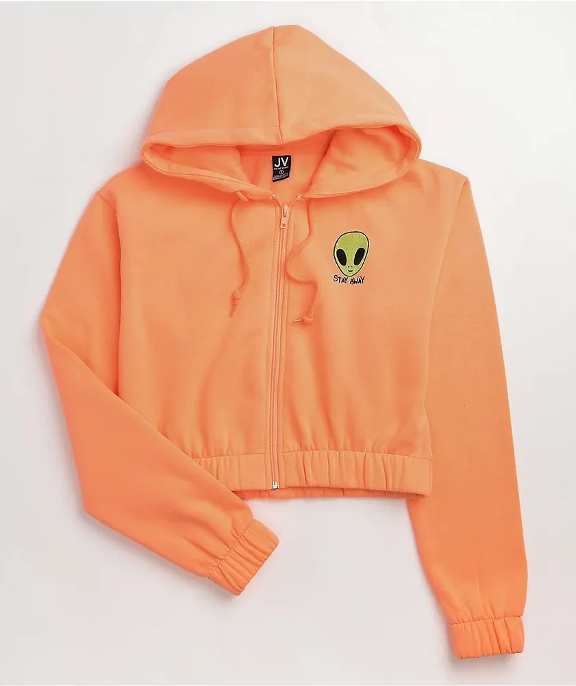 Coral zip sale hoodie