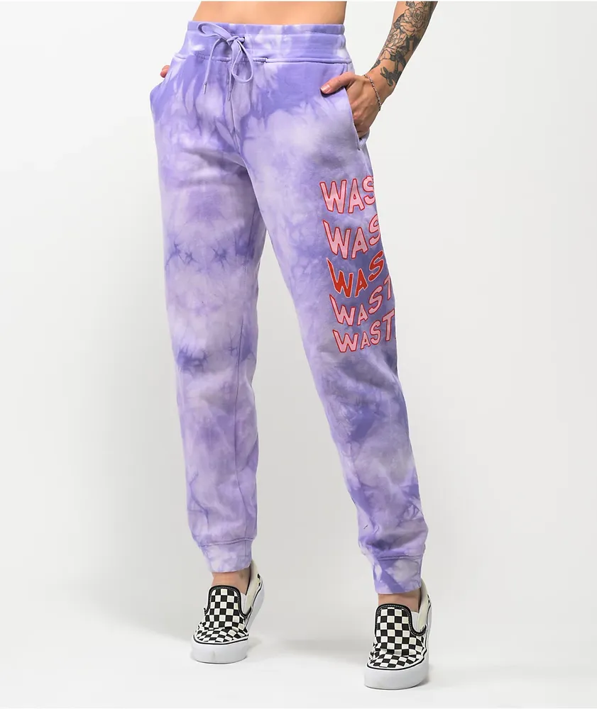 Purple and white tie dye hotsell sweatpants