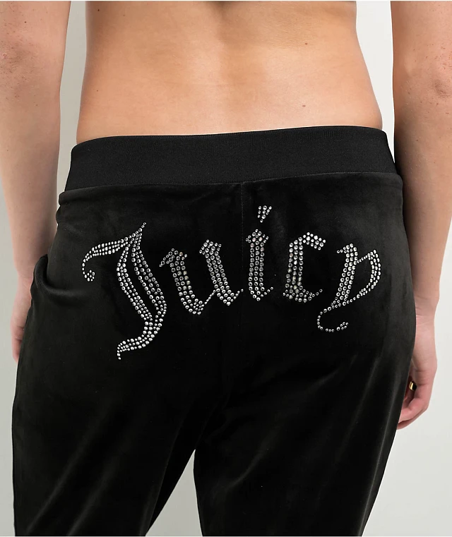 Juicy Couture Bling Licorice Velour Track Pants at Coquitlam