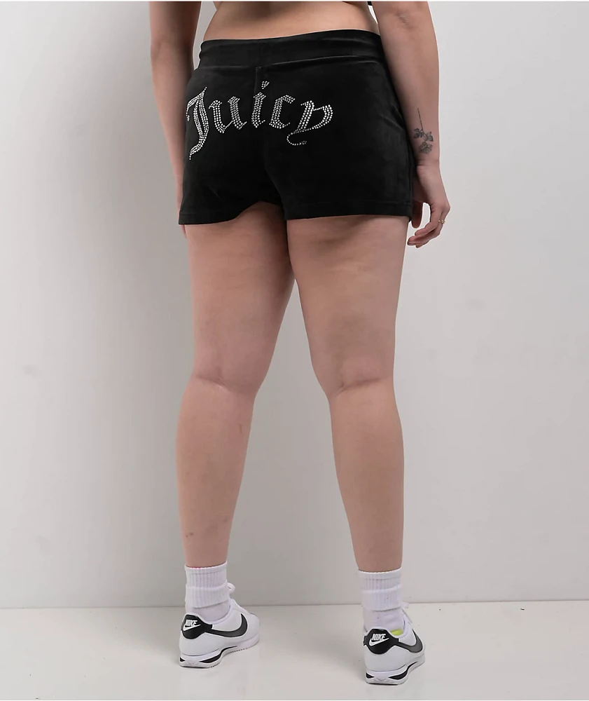 Juicy Couture OG Big Bling Licorice Velour Track Shorts | Arden Fair