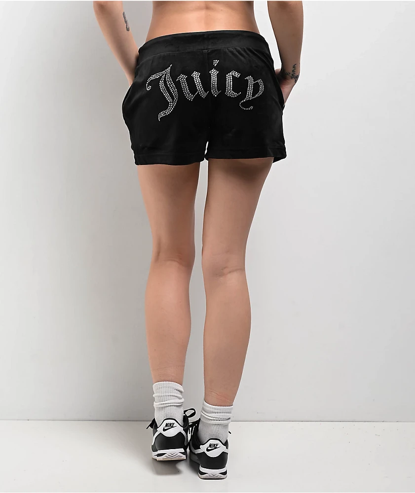 Juicy Couture OG Big Bling Licorice Velour Track Shorts | Arden Fair