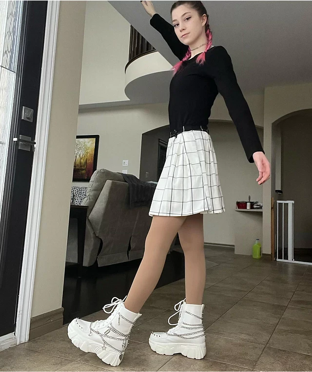 KOI Boned Catch White Platform Boots | Shop Midtown