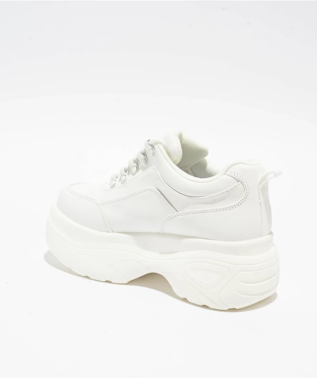 [コイ] KOI Jennie Striker Chunky Bubble White Platform Shoes