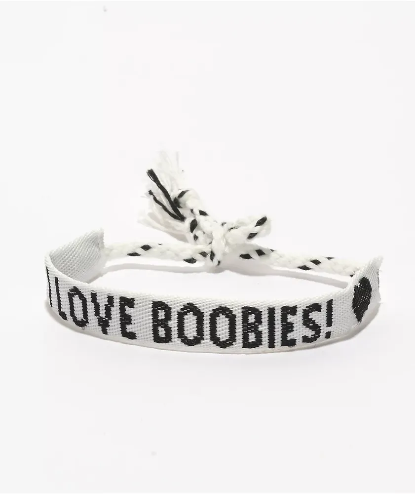 I love boobies discount bracelet