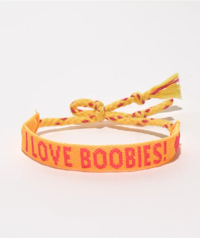 I love boobies discount bracelet