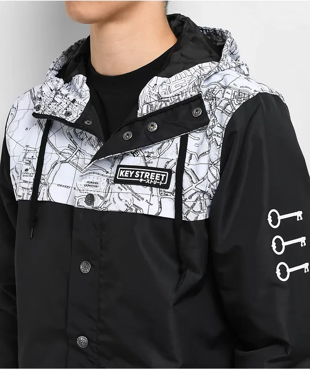 Key Street Auckland Black Windbreaker Jacket | Vancouver Mall Key Street Auckland Black Windbreaker Jacket | Vancouver Mall