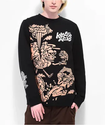Killer Acid Freak Out Green Crewneck Sweatshirt | MainPlace Mall