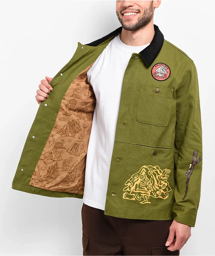 Killer Acid Freaks Of Nature Olive Chore Jacket at Hamilton Place