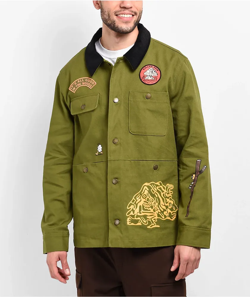Killer Acid Freaks Of Nature Olive Chore Jacket | MainPlace Mall
