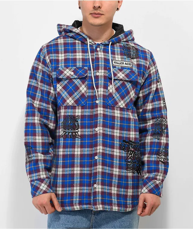 Purple hooded sales flannel