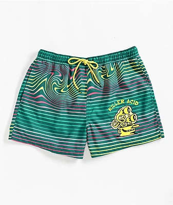 A.LAB Skippy Trippy Green Board Shorts | Liberty Center