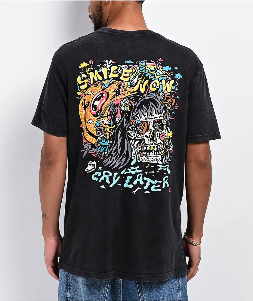 Killer Acid Smile Now Cry Later Black Wash T Shirt CoolSprings