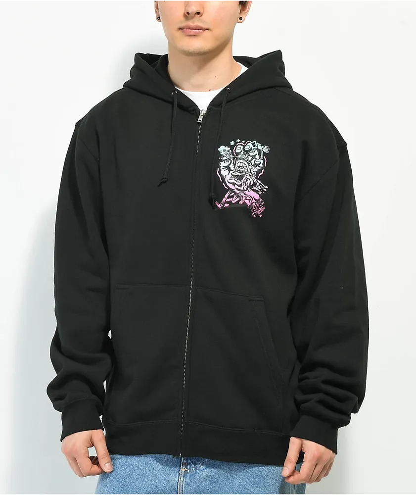 Santa Cruz Skate Killer Acid x Santa Cruz Hand Black Zip Hoodie at