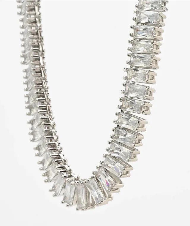 King ice silver tennis chain necklace top