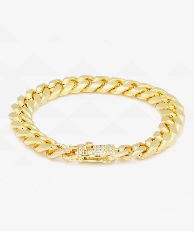 送料税込【King Ice】12mm ICED MIAMI CUBAN LINK ID BRACELET♪ 12mm Iced Miami Cuban Link Bracelet | Hip Hop Bracelets