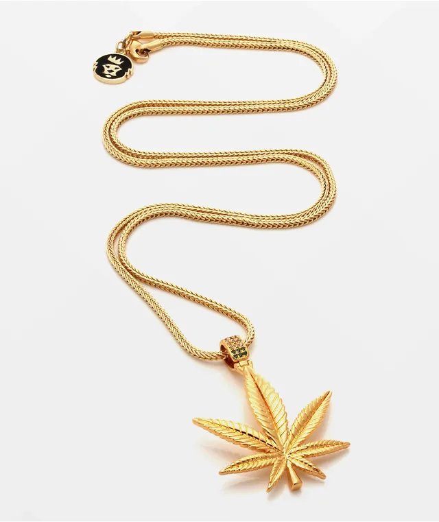 King Ice x Snoop Dogg Jungle Julz Weed Leaf Gold Necklace | The
