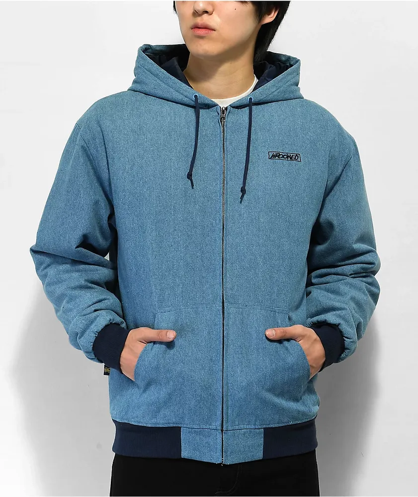 Krooked Moonsmile Blue Hooded Denim Jacket Coquitlam Centre