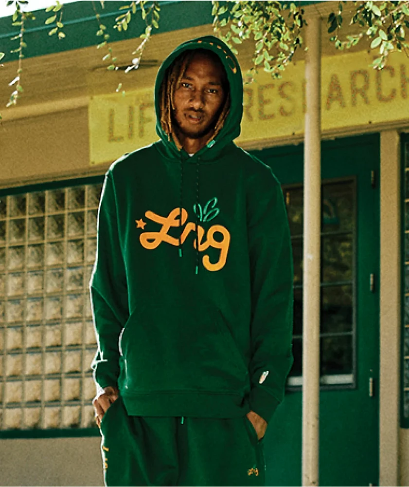 LRG x Carrots Lifted Script Hood Forest Green Hoodie | Arden Fair