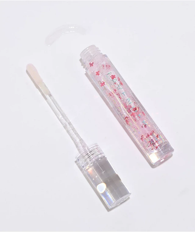 Claire's Club Purple Butterfly Bling Heart Mechanical Lip Gloss