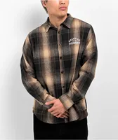 LTF Learn To Forget Old English Brown Flannel Shirt