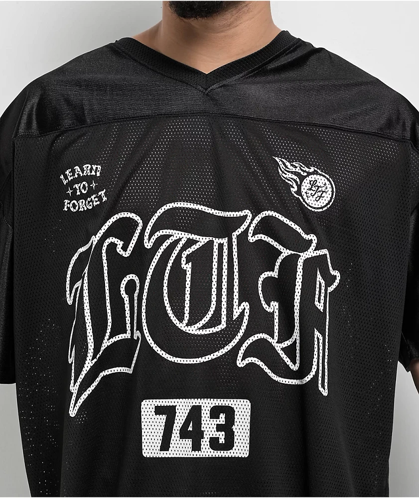 LTF Learn To Forget Olde English Black Football Jersey | MainPlace