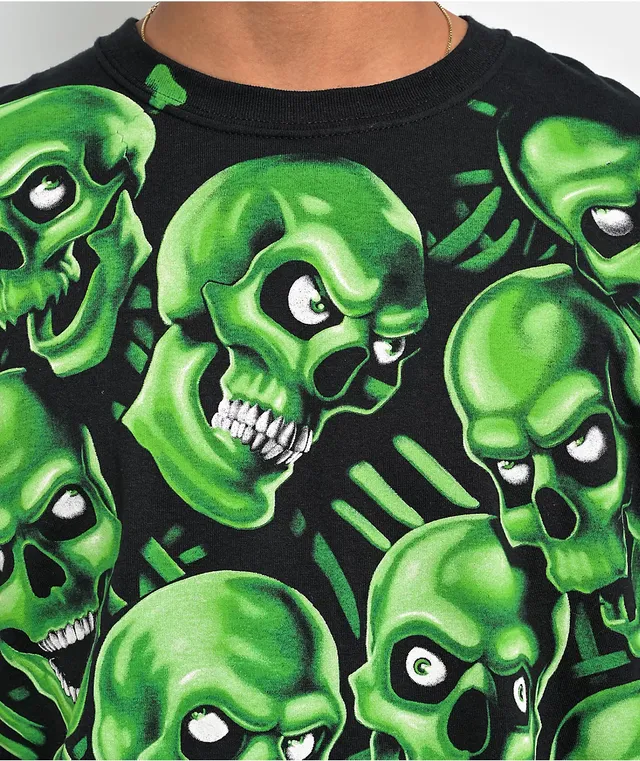 Green skull shop t shirt