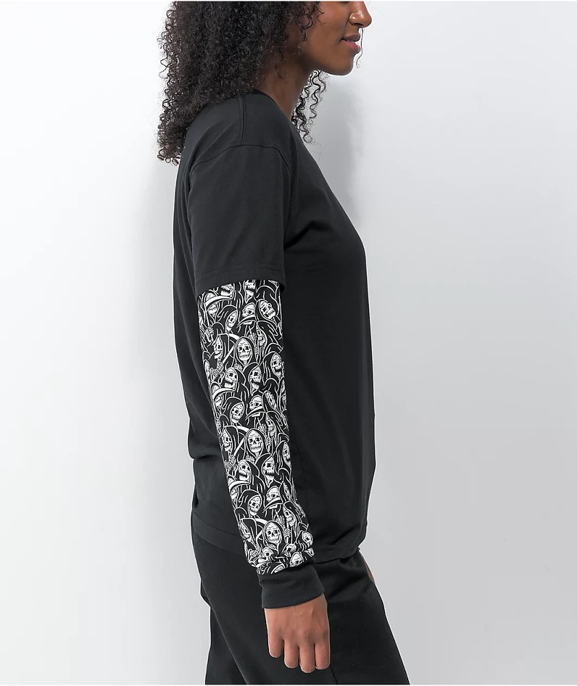 Lurking Class by Sketchy Tank 2Fer Reaper Black Long Sleeve T