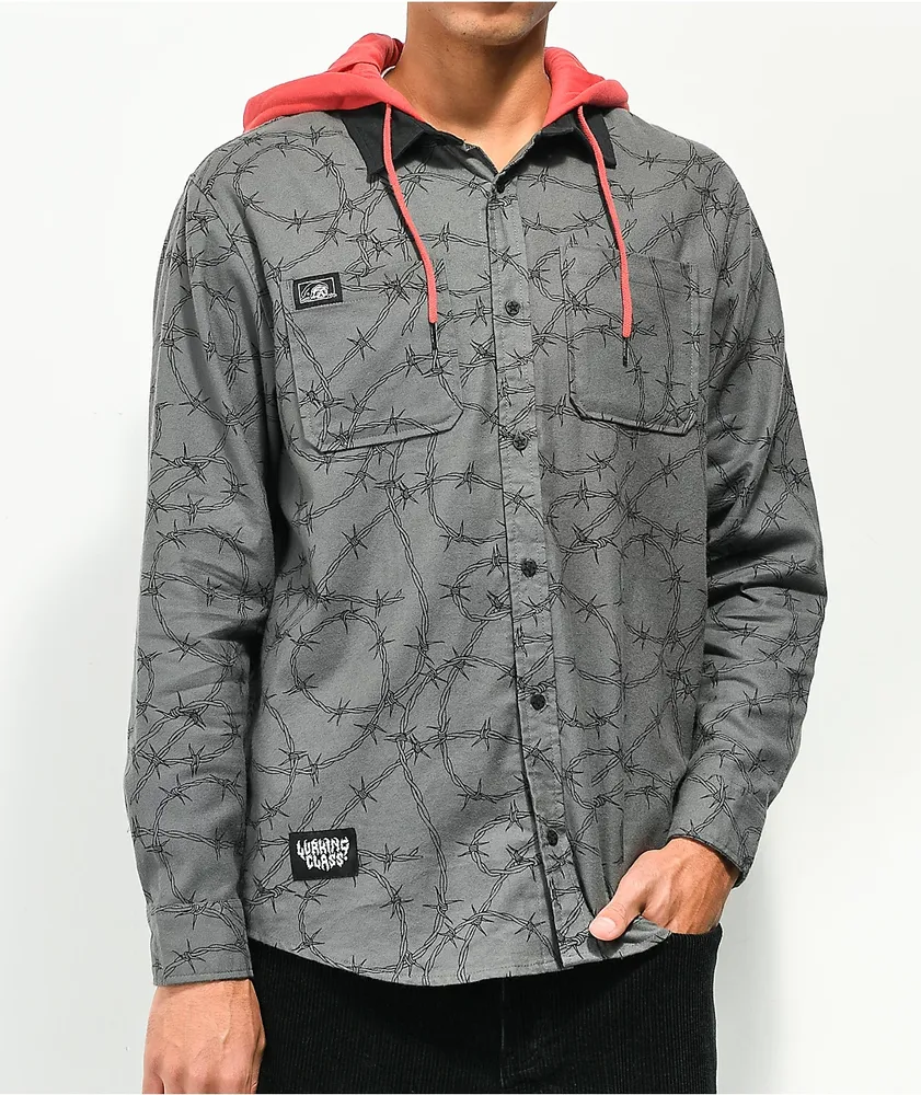 Hooded flannel hotsell shirt hollister