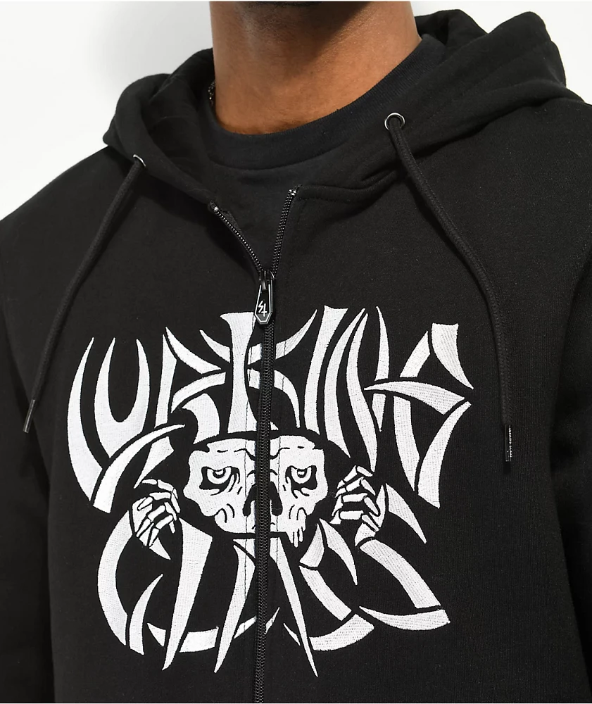Lurking Class by Sketchy Tank Bones Black Zip Hoodie | MainPlace Mall