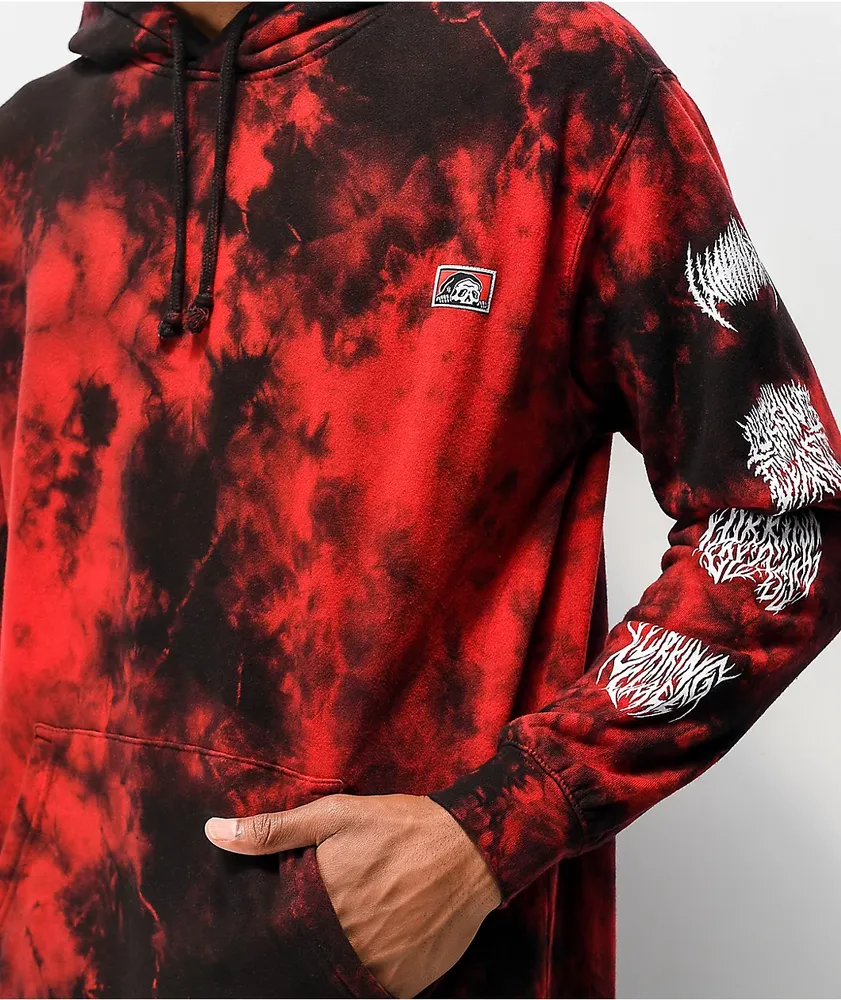Lurking Class by Sketchy Tank Branch Logo Red Tie Dye Hoodie