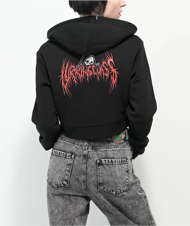 Lurking Class by Sketchy Tank Hesh Black Crop Zip Hoodie | Arden Fair