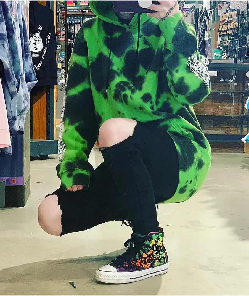 Lurking class red store tie dye hoodie