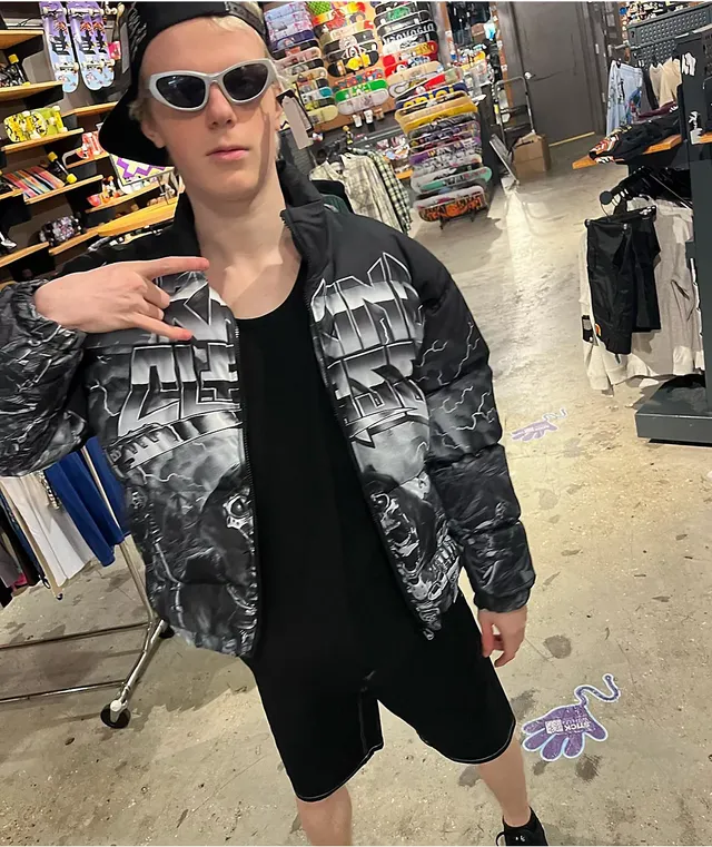 Lurking Class by Sketchy Tank Printed Black Puffer Jacket