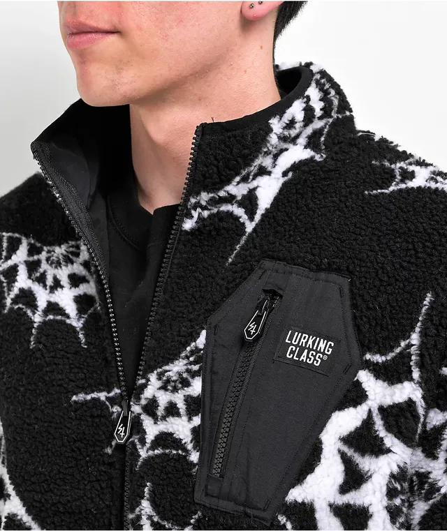 Lurking Class by Sketchy Tank Spider Web Black Fleece Zip Hoodie