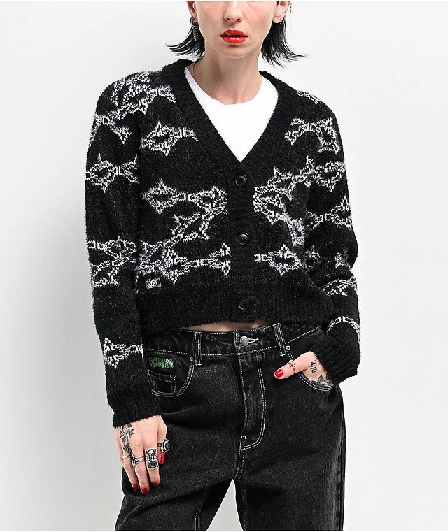 Lurking Class by Sketchy Tank Spiked Chain Black Cardigan | Arden Fair