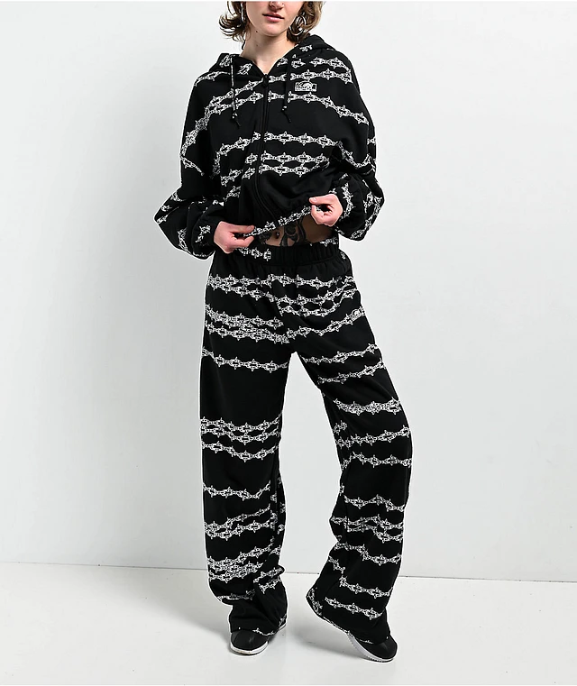 Lurking Class by Sketchy Tank Spiked Chain Black Sweatpants