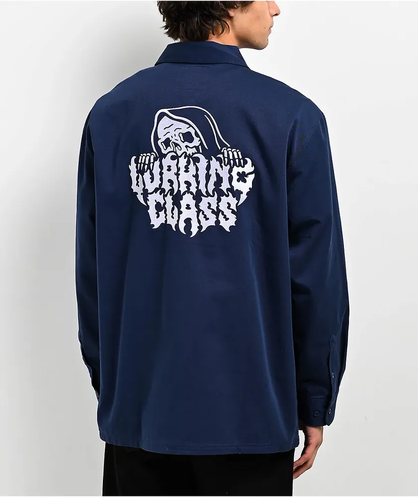 Lurking Class by Sketchy Tank Thorn Navy Zip Work Shirt | Arden Fair