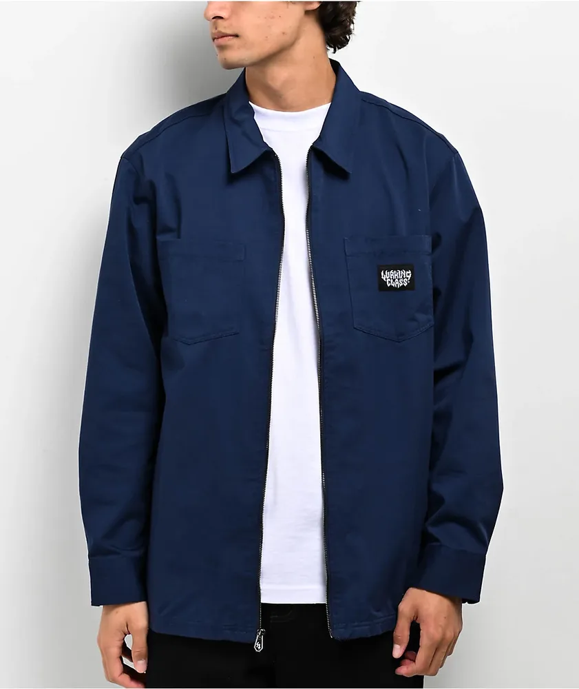 Lurking Class by Sketchy Tank Thorn Navy Zip Work Shirt | Arden Fair