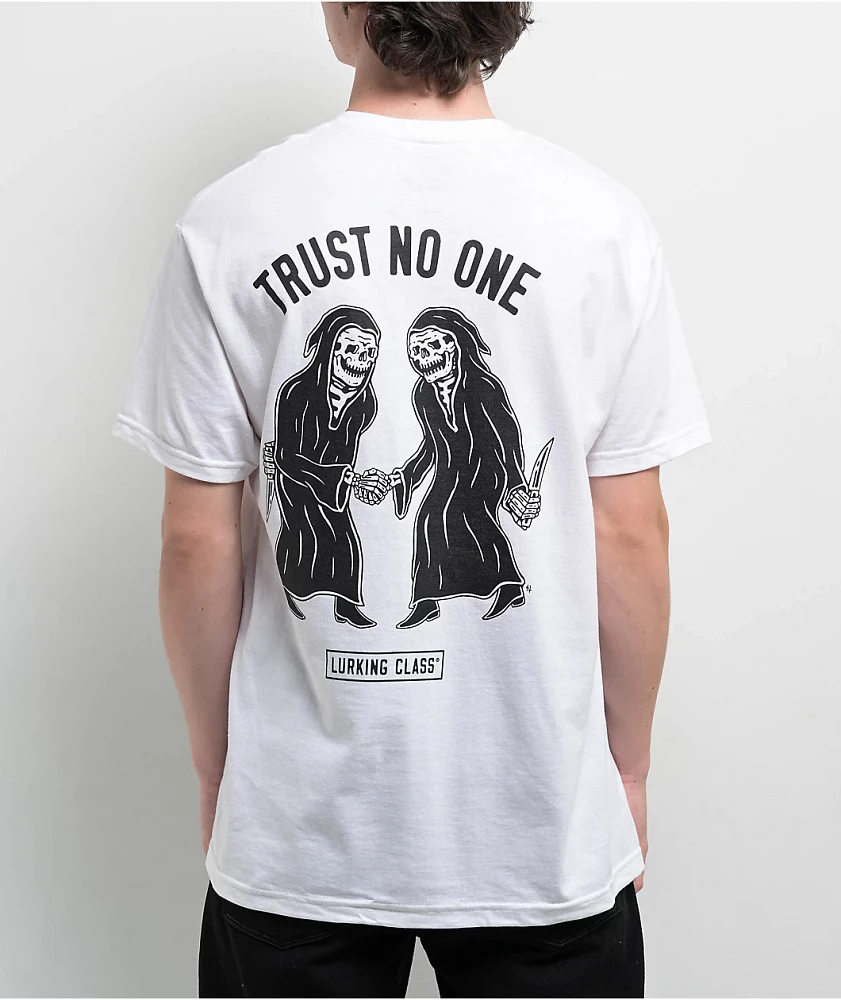 Trust no one t shirt cheap